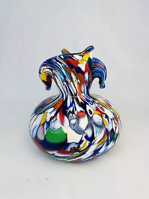 Vintage Murano Glass Vase Fratelli Tosso Millefiore Murrina End Of Day Glass • $199