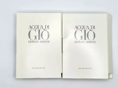 2 X GIORGIO ARMANI Acqua Di Gio EDT Spray .04oz/1.2mL Mens Cologne Samples • $11.99