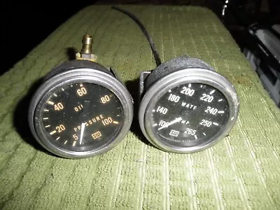 Vintage 'Stewart Warner' Oil Pressure & Water Temp Gauges • $9.95