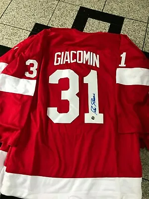 Ed Giacomin Autograph / Signed Custom Jersey Xl Detroit Red Wings Sya • $76.49