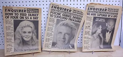 Used X3 Vintage News Papers National Enquirer July & Aug. 1974 UFO Kidnap USA • $29.99