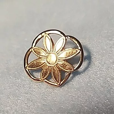 Girl Scout Daisy Membership Vintage Lapel Pin - Gold Trefoil Flower Brooch Badge • $5