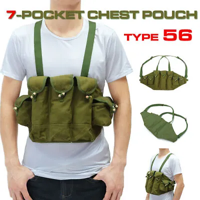 Vietnam War US Army Type 56 * Chest Rig Ammo Bandolier Pouch Tactical Bag • $22.95
