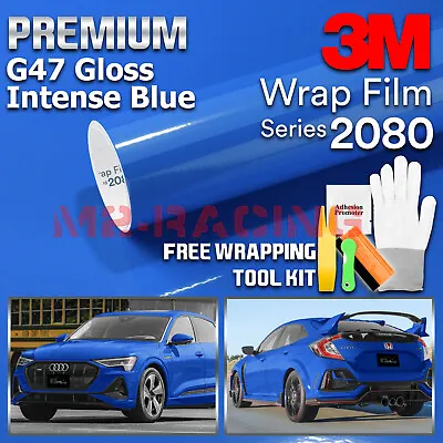 Genuine 3M 2080 G47 Gloss Intense Blue Vinyl Wrap Vehicle Film Decal Sheet DIY • $39.95