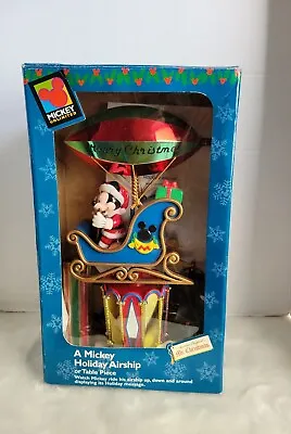 VTG Mr Christmas Mickey Mouse Holiday Airship Rotating Light Tree Table Topper  • $96