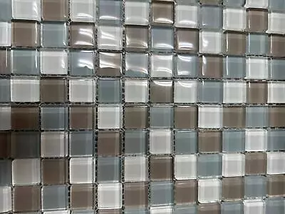 21x Pack Lot 21sq Ft Brown Green Blue-Glass Mosaic Tile Mesh Sheet Backsplash • $133.99