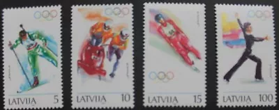 Winter Olympic Games Stamps Latvia 1994 Skating Bobsleigh Ref: 384-387 MNH • $4.67