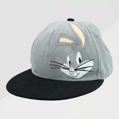 Vintage Six Flags Snapback Hat Looney Tunes Hip Hop Cap Bugs Bunny Gray • $12