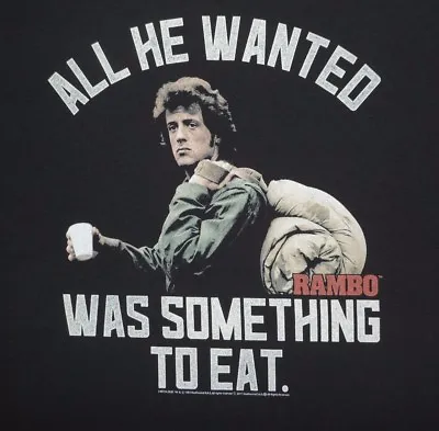 Rambo T-Shirt All He Wanted Was Something To Eat First Blood 80's Retro Tee Film • $19.99