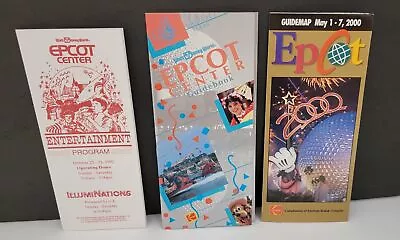 Lot Of 3 Walt Disney World Epcot Center Program Brochure Guidebook & Guidemap • $24.49