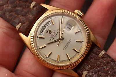 Vintage 1961 Rolex Day-Date Ref. 1803 Yellow Gold On Strap • $7750