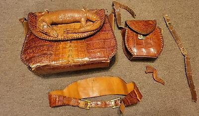Vintage Baby Alligator Hand Shoulder Bag Clutch Taxidermy Read Used • $35