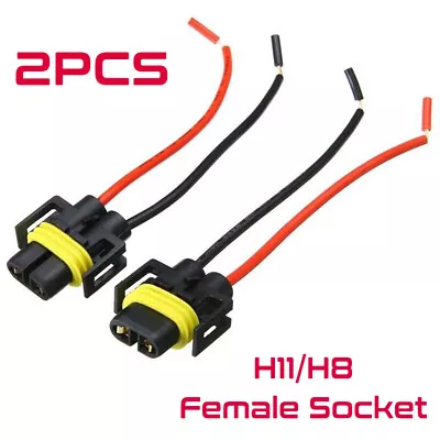 2pcs Wiring Pigtail Female H11 Harness Head Light Low Beam Socket Connector Plug • $8.99