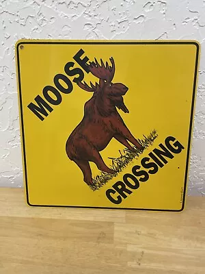 Crosswalks Moose Crossing Sign Yellow Aluminum 12x12 • $19.99