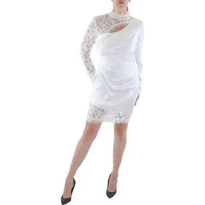 Aidan By Aidan Mattox Womens Satin Lace Pleated Bodycon Dress BHFO 6619 • $21.99