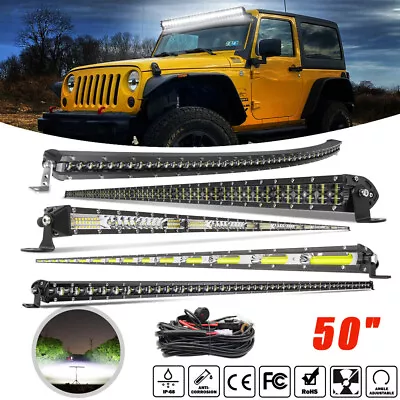 50'' 52inch Rooftop LED Light Bar Driving Offroad Curved Straight SUV Truck UTV • $13.33