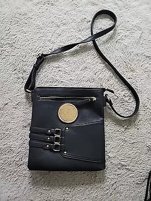 Michael Kors Fulton Black Pebbled Leather Crossbody Bag W Adjustable Strap  • $30