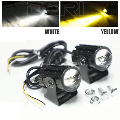 2X Motorcycle LED Headlight Yellow White High Low Driving Spot Light Offroad ATV • $17.98