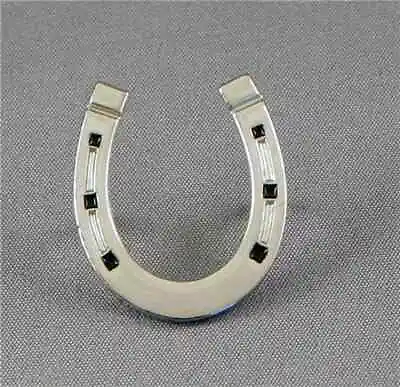 New Horseshoe Lucky Horse Shoe Silver Feet Horse Racing Pin Badge Tie Pin Badge • £2.15