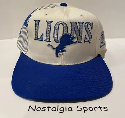 Vintage DETROIT LIONS Sports Specialties LASERSTITCH SnapBack HAT NEW Old Stock • $79.95