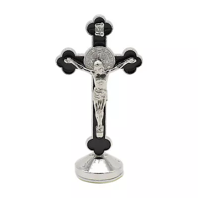 Small Standing Crucifix Metal Jesus Standing Cross Table Blessing Crucifix • $8.18