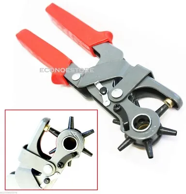Heavy Duty 6 Sized 9-1/2  Leather Hole Punch Hand Pliers Belt Holes Punches • $16.99