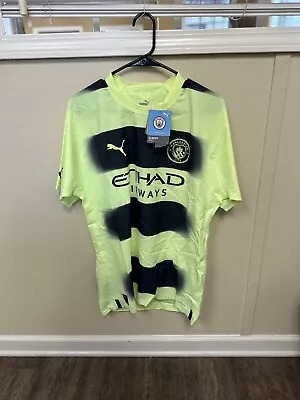 Manchester City Third Puma Shirt UCL Authentic Match Player Issue Jersey Size L • $125