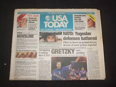 1999 April 19 Usa Today Newspaper - Wayne Gretzky Says Goodbye Retires- Np 8024 • $30