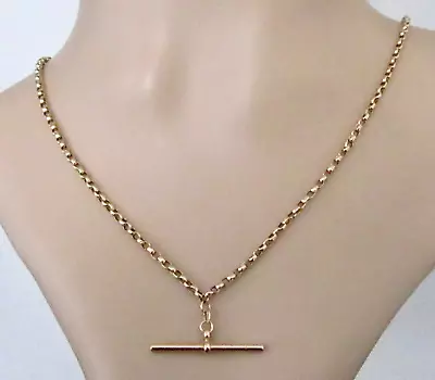Gold T Bar Necklace - Vintage 9ct Yellow Gold T Bar Belcher Necklace • £395