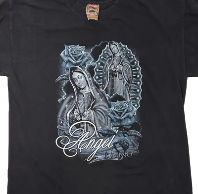 Rock Revolution Virgin Mary Mexican T-Shirt Lady Of Guadalupe Prayer Cholo LG • $67.87