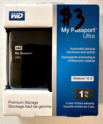 WD My Passport Ultra 1 TB External Hard Drive NEW NIB Sealed Backup Portable USB • $45.99