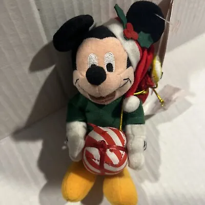 Disney Store Candy Cane Christmas Mickey Mouse Plush Hanging Ornament Vintage • $9