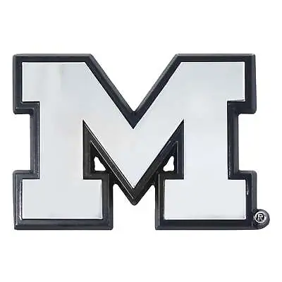 Michigan Wolverines Premium Solid Metal Chrome Auto Emblem Team Logo Decal • $19.99