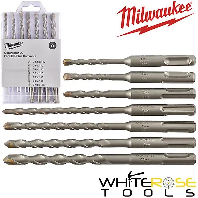 £9.85 • Buy Milwaukee Drill Bit SDS Plus Contractors Set 2 Cut 7pc Concrete Masonry Bits