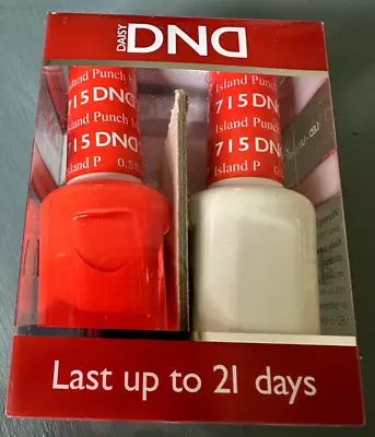 BNIB DND DAISY Duo Soak Off Gel & Nail Polish Set 2x15ml ISLAND PUNCH #715 • £6