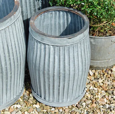 Small Vintage Style Galvanised Metal Grey Round Dolly Tub Garden Planter Pot • £32.95