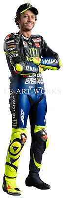 Life Size Valentino Rossi Motor Cycle Road Racer Motogp Champion Canvas Poster • £12.95