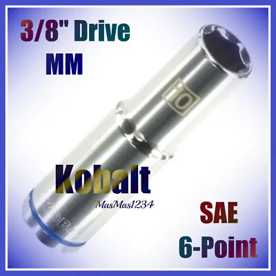 KOBALT 3/8  Drive Deep Socket - SAE Inch Metric MM - 6 Point 6 Pt - Choose SIZE • $8.88