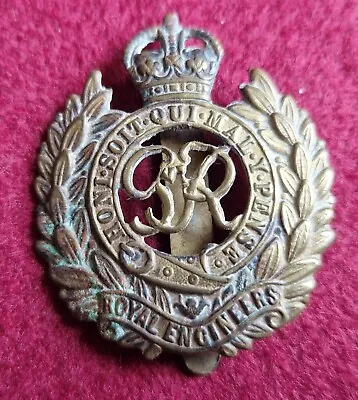 £4.99 • Buy WW2 Era Royal Engineers Brass Cap Badge British Military Corps King's Crown
