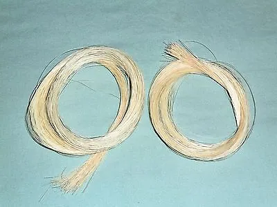 2 Hanks Of Good White Grade 32 Inch  Bow Hair Natural White Mongolian Mare Hair • $4.25