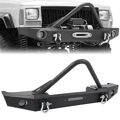 Front Stinger Bumper W/ LED Light & Winch For 84-01 Jeep Cherokee XJ Comanche MJ • $333.33