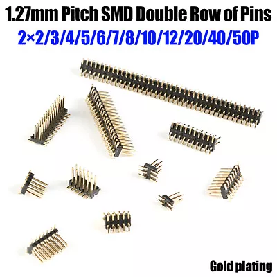 1.27mm Strip Double Row Male Pin Header Connector SMD SMT Pinheader Socket 2-50P • $2.15