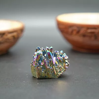 Titanium Aura Quartz Cluster Rainbow Healing Crystal Gift Natural 53g X 1 • £31.99