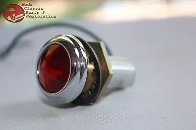 Red Dash Utility Accent Light Chrome Bezel Hot Rat Rod Custom Car Pickup Truck • $49.85