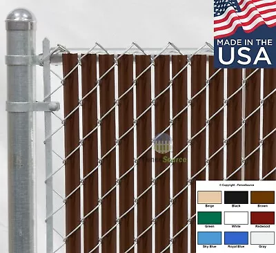 4 Ft High Brown Wave Slat™ Single Wall Privacy Chain Link Fence Slats • $58.99