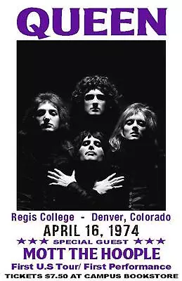 Queen Denver 1974 Concert Poster Colorado • $15