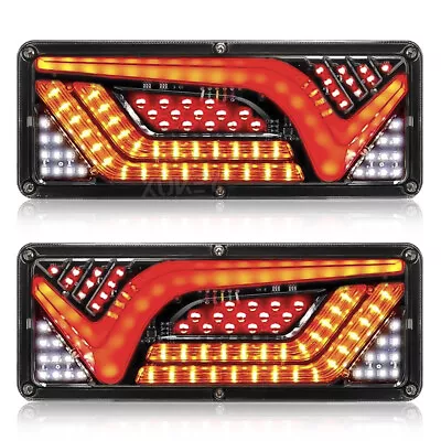 2x V Shape Dynamic 91 Led Rear Tail Light 12v Truck Ute Caravan Brake Indicator • $31.67