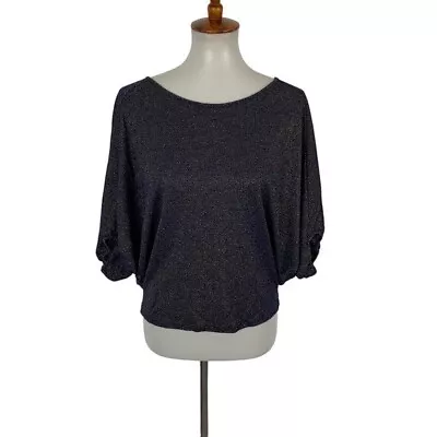 Zara Women’s Top Small Dolman Sleeve Shirt Sleeve Blue Shimmer • $17.95