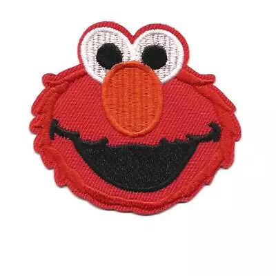 ELMO IRON ON PATCH 2.75  Cartoon Face Red Sesame Street Embroidered Applique • $4.95