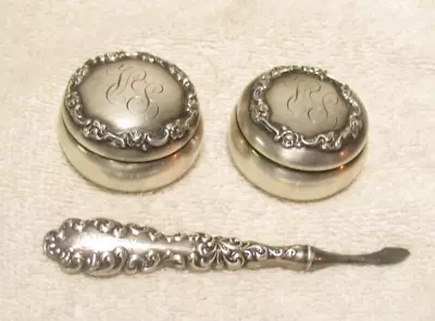 2 Antique Sterling Silver Pill Boxes - Shreve And More !!! • $30